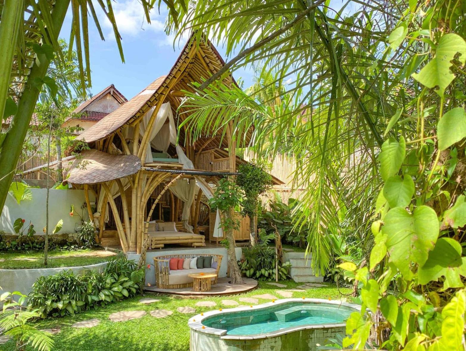 Wahem Eco Bamboo - Magical Bamboo House Ubud Bali Villa Bilik gambar
